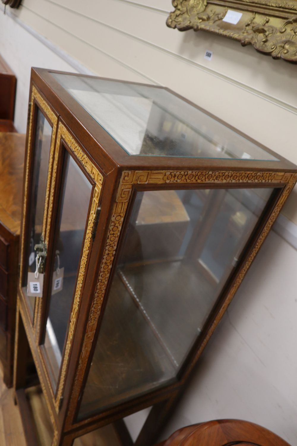 A Chinese hardwood display cabinet, width 51cm, depth 38cm, height 143cm
